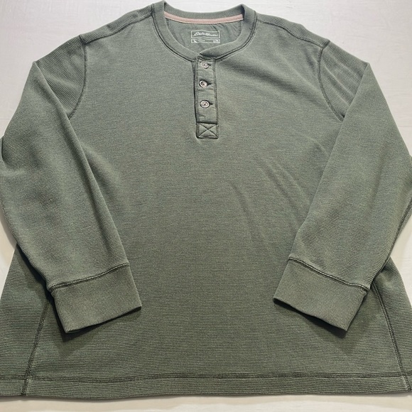Eddie Bauer Outdoor Mens 2XL 1/4 Button Thermal Waffle Knit Shirt.Pre-Owned. - Picture 1 of 6